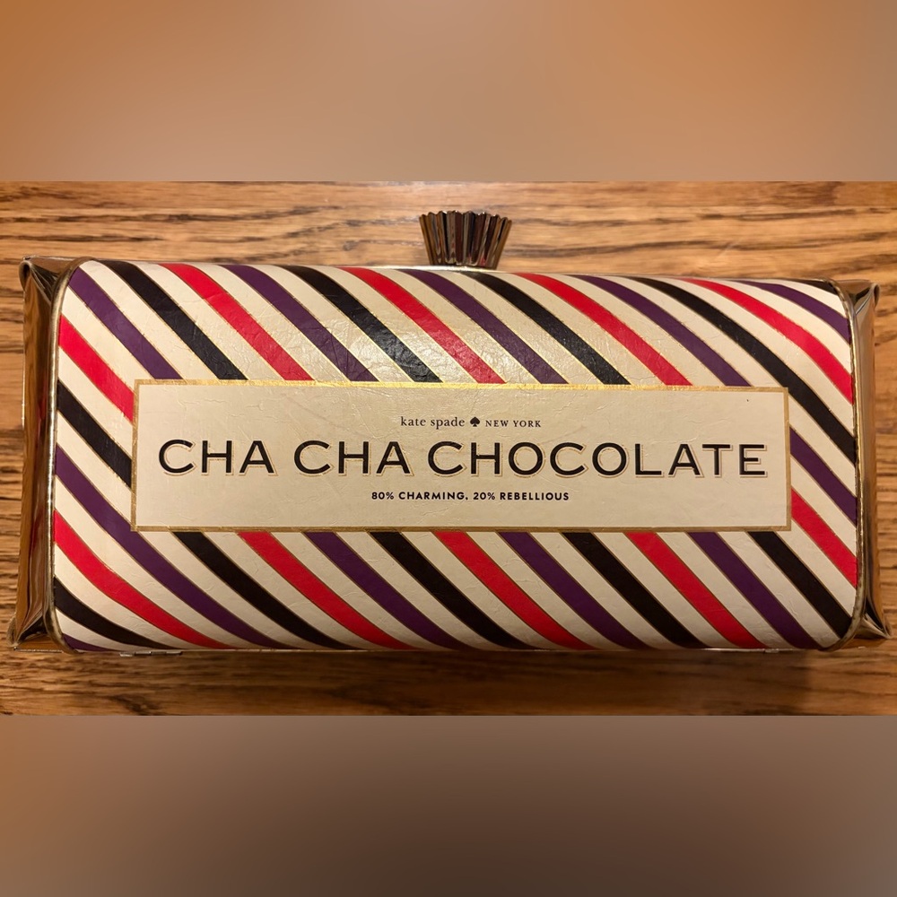 Kate Spade Cha Cha Chocolate Striped Clutch